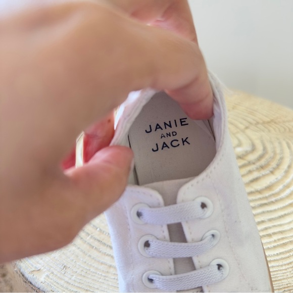 Janie and Jack White Toddler Sunset Stripe Sneakers with Size 9 - Picture 10 of 11